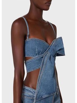 MISS MOSA BY AKANKSHA - Albin Denim Crop Top Purple