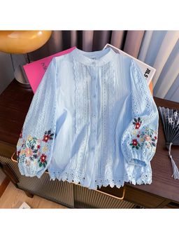 MISS MOSA BY AKANKSHA - Nera Statement Summer Top Blue