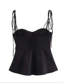 MISS MOSA BY AKANKSHA - Rima Summer Statement Top Black