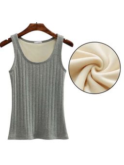 MISS MOSA BY AKANKSHA - Roy Warm Tank Tops With Fleece Lining Grey