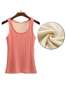 MISS MOSA BY AKANKSHA - Roy Warm Tank Tops With Fleece Lining Pink