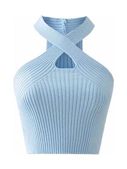 MISS MOSA BY AKANKSHA - Sansa Statement Summer Tank Top Blue