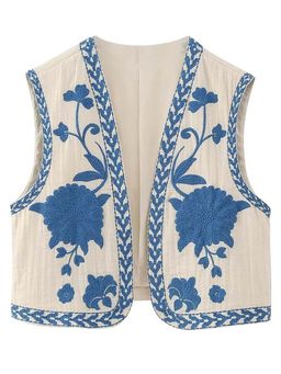 MISS MOSA BY AKANKSHA - Sarai Statement Vest Top Beige