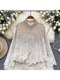 MISS MOSA BY AKANKSHA - Zen Premium Embroidered Cotton Shirt Beige