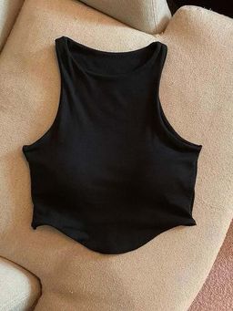 MISS MOSA BY AKANKSHA - Zia Tank Top With Inbuilt Bra Black