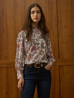 U.S. POLO ASSN. - High Neck Floral Printed Top
