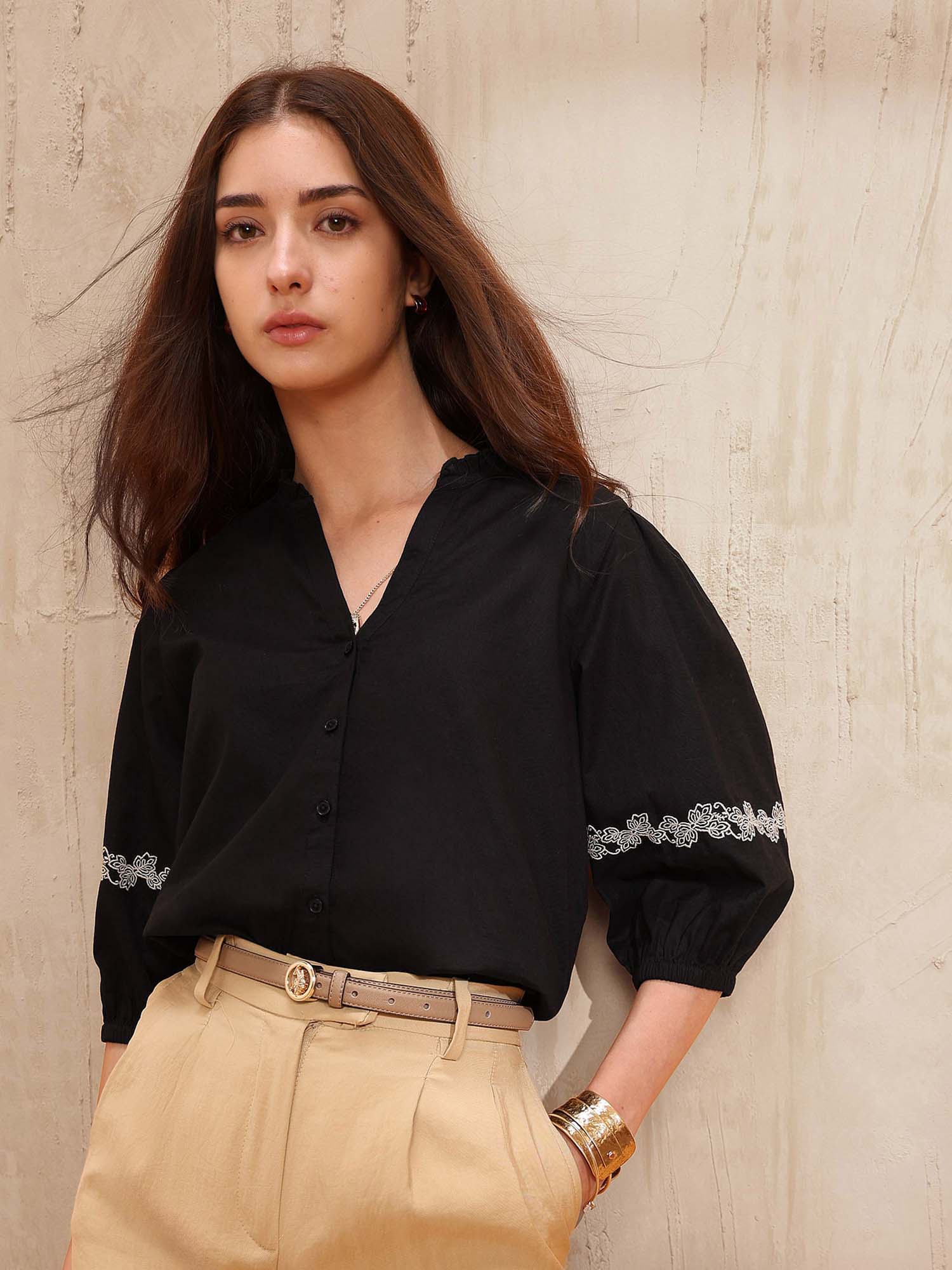 Regular Fit Solid Top Black-image-9