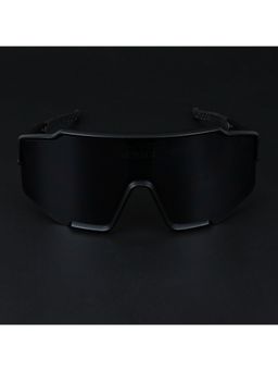 Voyage - Unisex Black Lens and Black Frame Wrap Around Sunglasses - Mg5523