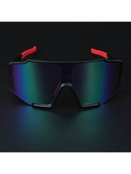 Voyage - Unisex Green Lens and Black Frame Wrap Around Sunglasses - Mg5525