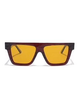 Voyage - Unisex Yellow Lens and Brown Frame Wayfarer Polarized Sunglasses - Pmg5867