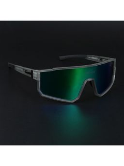 Voyage - Unisex Green Lens and Grey Frame Wrap Around Polarized Sunglasses - Pmg6056