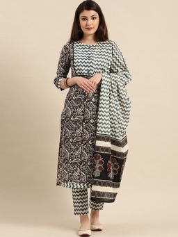 Rajnandini - Womens Pure Cambric Cotton Printed Kurta with Dupatta Multi-Color (Set of 3)