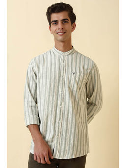 Allen Solly - Men White Stripe Full Sleeves Casual Shirt