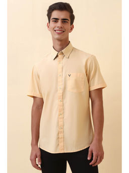 Allen Solly - Men Beige Solid Half Sleeves Casual Shirt