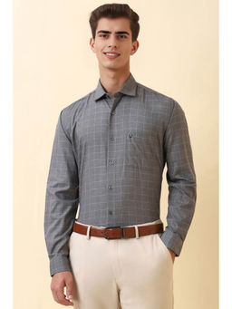 Allen Solly - Men Grey Check Full Sleeves Formal Shirt