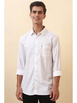 Allen Solly - Men White Print Full Sleeves Casual Shirt