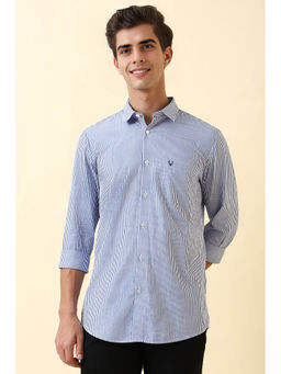 Allen Solly - Men Blue Stripe Full Sleeves Casual Shirt