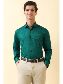 Allen Solly - Men Green Print Full Sleeves Formal Shirt
