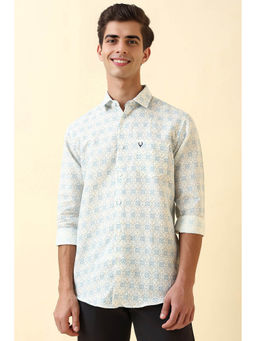 Allen Solly - Men White Print Full Sleeves Casual Shirt