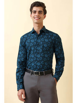Allen Solly - Men Navy Print Full Sleeves Formal Shirt