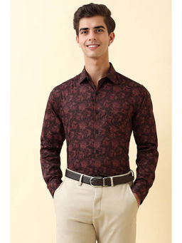 Allen Solly - Men Brown Print Full Sleeves Formal Shirt