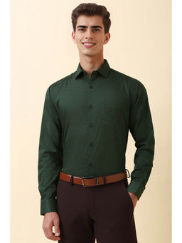 Allen Solly - Men Green Print Full Sleeves Formal Shirt