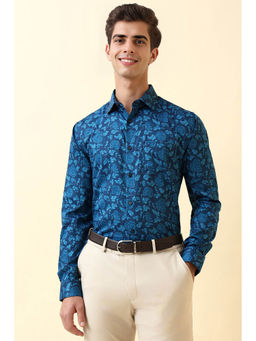 Allen Solly - Men Blue Print Full Sleeves Formal Shirt