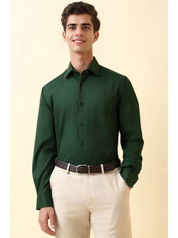 Allen Solly - Men Green Textured Full Sleeves Formal Shirt