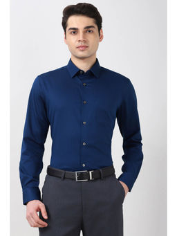 Peter England - Men Blue Regular Fit Full Sleeves Formal Shirt
