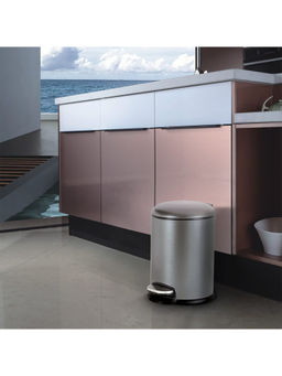 Freelance - Bass Steel Wastebin, Waste Storage Box, Dustbin, Trash Can, Titanium Grey, 3 Ltr
