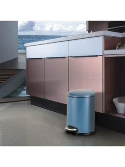 Freelance - Bass Steel Wastebin, Waste Storage Box, Dustbin, Trash Can, Light Blue, 12 Ltr