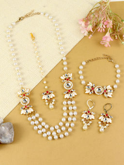 Asthetika Kids - Multi-Color Kundan Stone Ethnic Jewellery Set (7-12 Years)