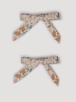 EARLY SUNDAY - Beige Grace Cotton Satin Floral Print Clips (Pack of 2) (16 Years and above)