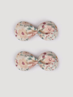 EARLY SUNDAY - Beige Penelope Cotton Satin Floral Print Clips (Pack of 2) (16 Years and above)