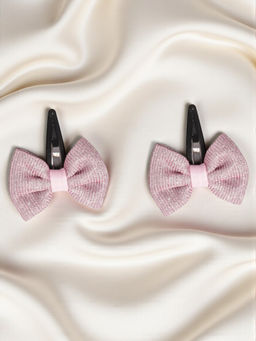 Ribbon Candy - Shiny Party Bow Light Pink Tic-Tac Clips (Pack of 2) (16 Years and above)