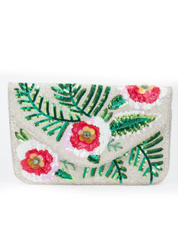 Odette - White Embellished Clutch