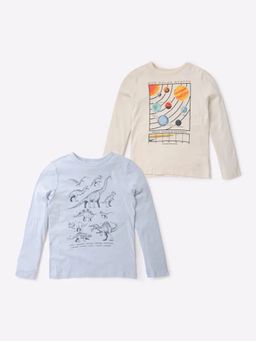 GAP - Boys Multi-Color Cotton Crew Neck 2 T-shirt (Pack of 2)