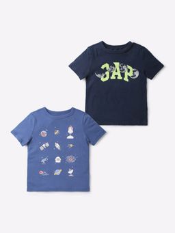 GAP - Boys Multi-Color Cotton Crew Neck 2 T-shirt (Pack of 2)