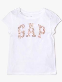 GAP - Girls White Cotton Crew Neck T-shirt