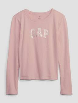 GAP - Girls Pink Cotton Crew Neck T-shirt