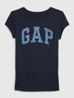 GAP - Girls Navy Blue Cotton Round Neck T-shirt