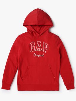 GAP - Boys Red Cotton Hooded Hoodie