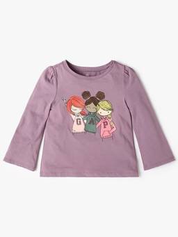 GAP - Girls Purple Cotton Round Neck T-shirt