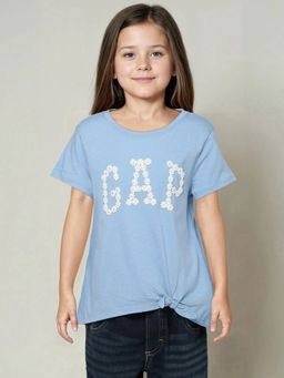 GAP - Girls Blue Cotton Round Neck Top