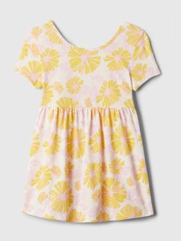 GAP - Girls Yellow Cotton Round Neck Dress