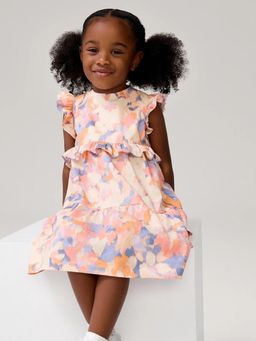 GAP - Girls Multi-Color Cotton Round Neck Dress