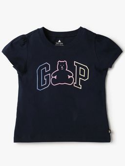 GAP - Girls Blue Cotton Crew Neck T-shirt