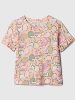 GAP - Girls Peach Cotton Round Neck Top
