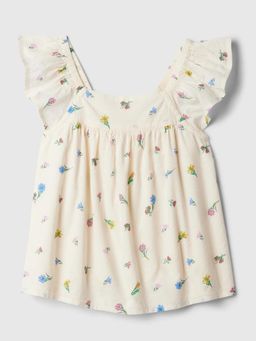 GAP - Girls Off White Cotton Square Neck Dress