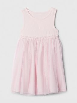 GAP - Girls Pink Cotton Round Neck Dress